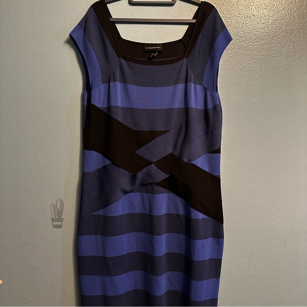 Lane Bryant blue and black dress